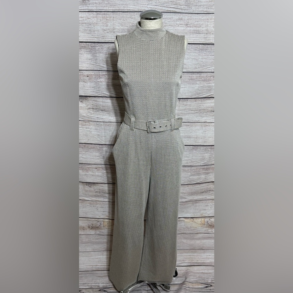 Express Black and White Checkered Jumpsuit